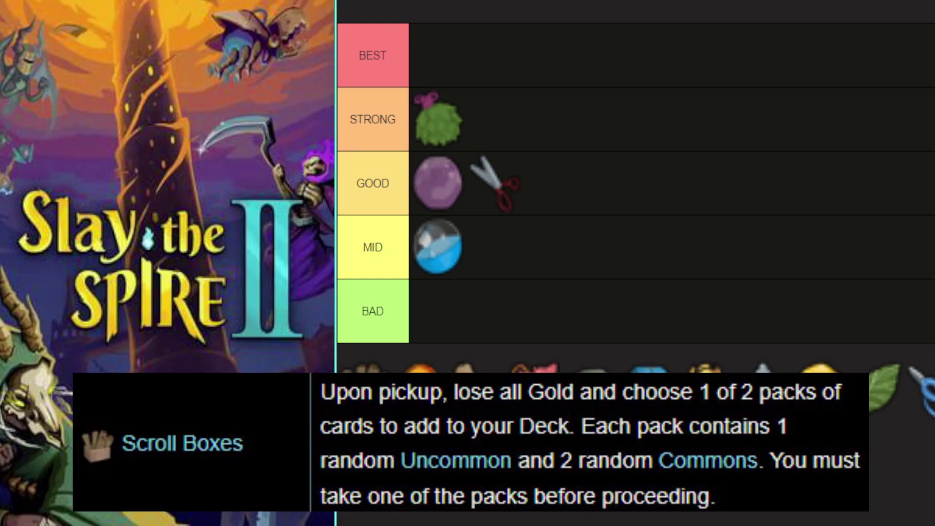 Neow Ancient Offerings Tier List gameplay source still