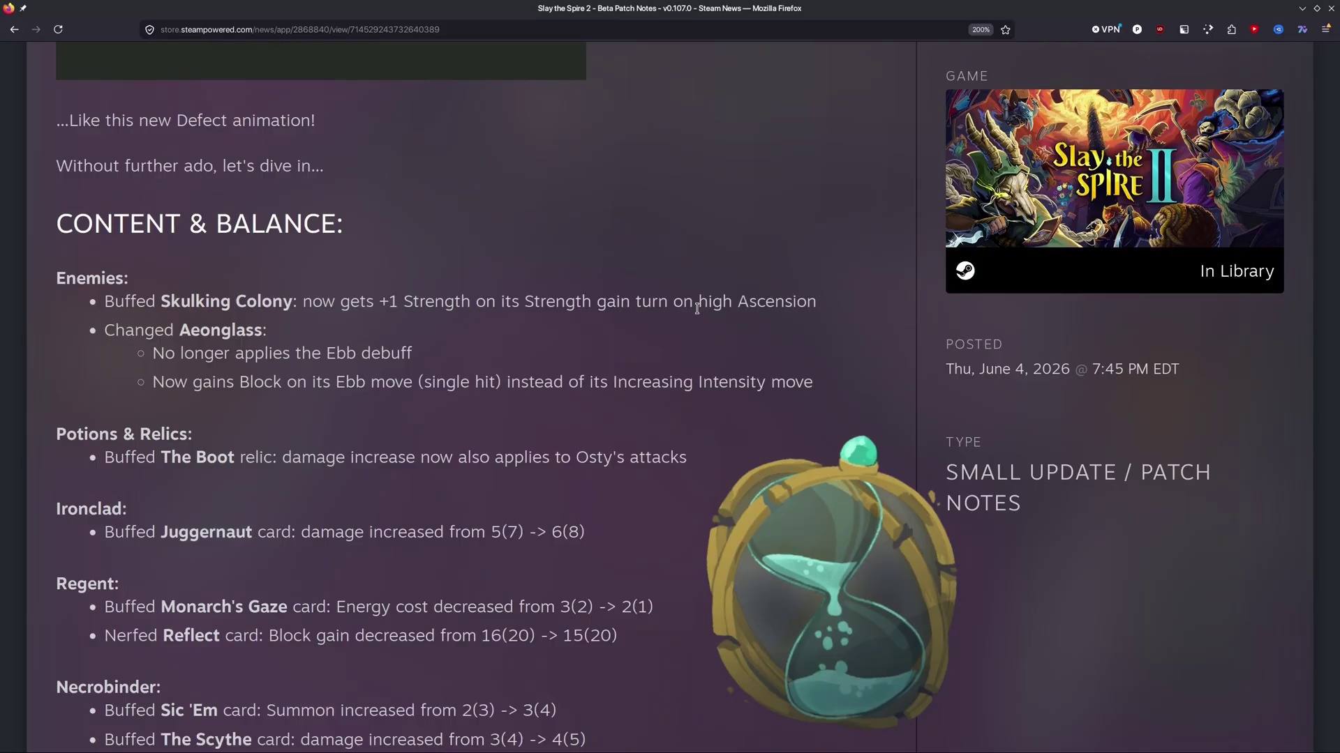 Beta v0.107.0 Change Review gameplay still